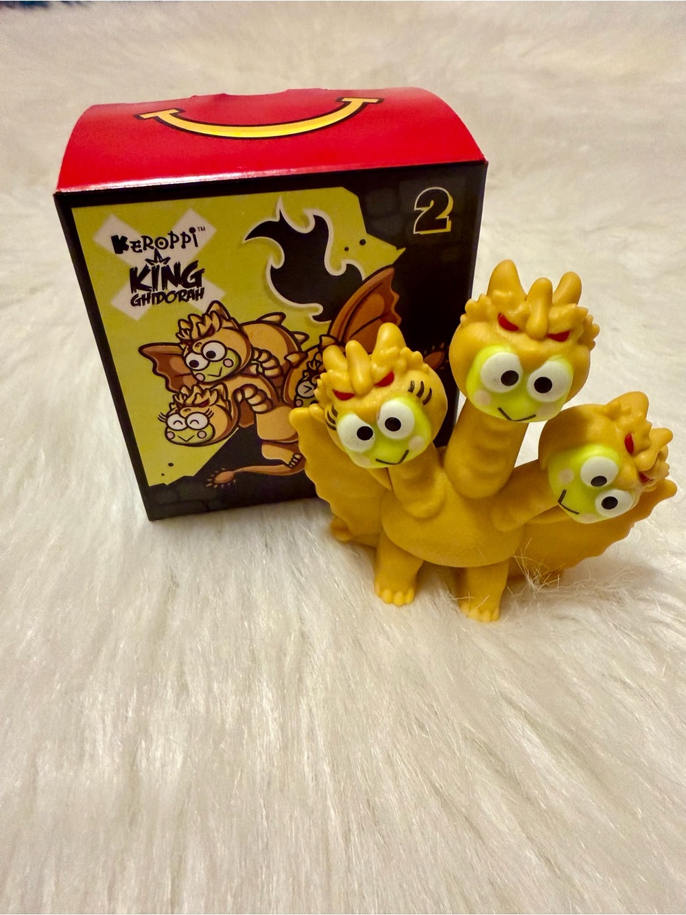 McDonald's Yellow Kerropi King Ghidorah 3-Headed Vinyl Figure Toy